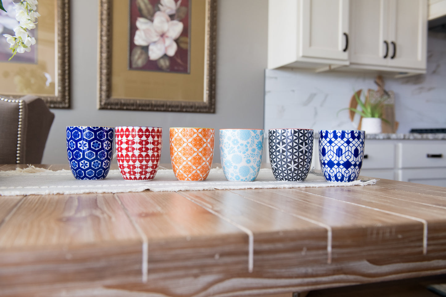 Annovero Colorful Coffee Mugs/Cups, 16 Fluid Ounce Capacity, Set of 6