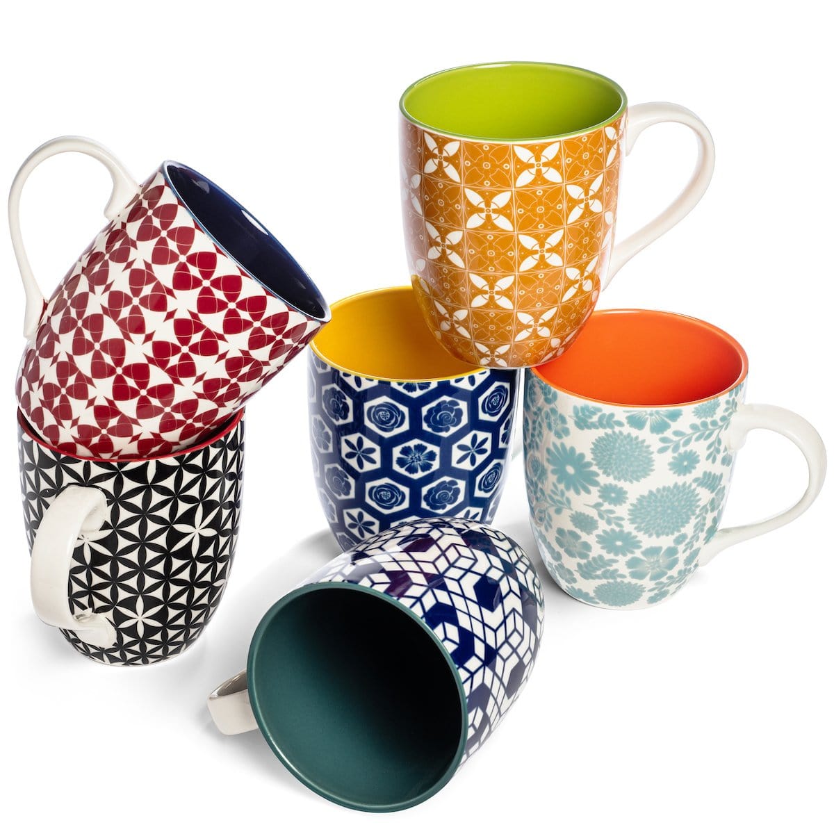 annovero coffee mugs/cups, set of 6