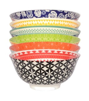 Individual Dessert Bowl 4.75" Diameter in each of the 6 designs
